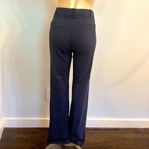 Betabrand flare leg office yoga pants blue design medium